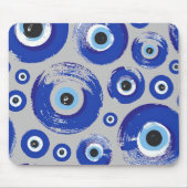 青い邪悪な目のプリント マウスパッド (正面)