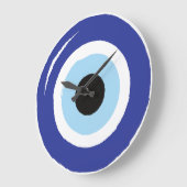青い邪悪な目の保護 ラージ壁時計 (傾斜)
