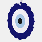 青い邪悪な目の幸運と保護のシンボル オーナメントカード (左)