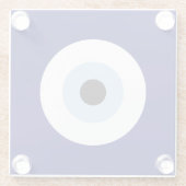 青い邪悪な目の幸運と保護のシンボル ガラスコースター (裏面)