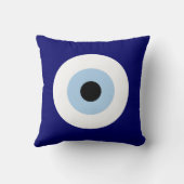 青い邪悪な目の幸運と保護のシンボル クッション (裏面)