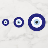 青い邪悪な目の幸運と保護のシンボル コンフェッティ (裏面)