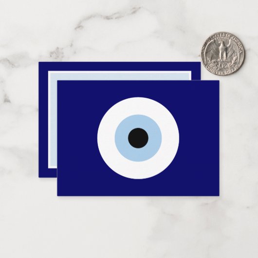 青い邪悪な目の幸運と保護のシンボル ノートカード (正面/裏面インサイチュ)