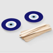 青い邪悪な目の幸運と保護のシンボル ハンドファン (組立なし)