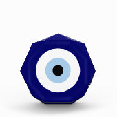 青い邪悪な目の幸運と保護のシンボル フォトブロック (正面)