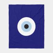 青い邪悪な目の幸運と保護のシンボル フリースブランケット (正面)