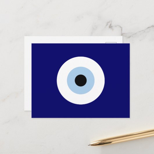 青い邪悪な目の幸運と保護のシンボル ポストカード (正面/裏面インサイチュ)