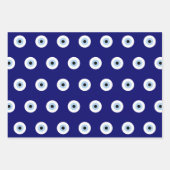 青い邪悪な目の幸運と保護のシンボル ラッピングペーパーシート (正面)