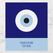 青い邪悪な目の幸運と保護のシンボル ワインラベル (シングルラベル)