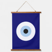 青い邪悪な目の幸運と保護のシンボル 吊り下げ型タペストリー (正面)