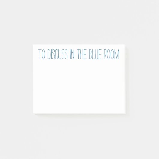 青い部屋で論議されるため ポストイット (正面)