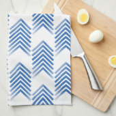 青い部族の矢印パターン キッチンタオル (四つ折り)