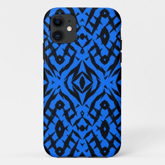 青い部族形状パターン Case-Mate iPhoneケース (裏面)