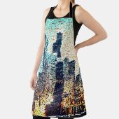 青い都市建物モザイクスタイルとレリーフ、 浮き彫り エプロン (インサイチュ)