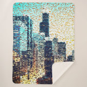 青い都市建物モザイクスタイルとレリーフ、 浮き彫り シェルパブランケット (正面)