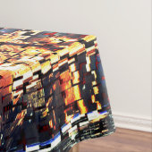 青い都市建物モザイクスタイルとレリーフ、 浮き彫り テーブルクロス (インサイチュ)