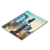 青い都市建物モザイクスタイルとレリーフ、 浮き彫り ノートブック (左側)