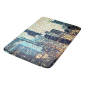 青い都市建物モザイクスタイルとレリーフ、 浮き彫り バスマット (アングル)