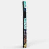 青い都市建物モザイクスタイルとレリーフ、 浮き彫り Case-Mate iPhoneケース (裏面/右)