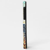 青い都市建物モザイクスタイルとレリーフ、 浮き彫り Case-Mate iPhoneケース (裏面/左)