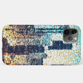 青い都市建物モザイクスタイルとレリーフ、 浮き彫り Case-Mate iPhoneケース (裏面(横))