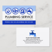 青い配管工ツールアイコン配管 名刺 (正面/裏面)