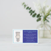 青い配管設備サービストイレ 名刺 (スタンド正面)