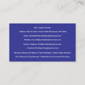 青い配管設備サービストイレ 名刺 (裏面)