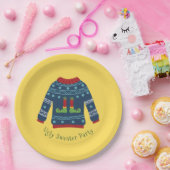 青い醜いセーターと小妖精や小人足 ペーパープレート (パーティー)