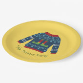 青い醜いセーターと小妖精や小人足 ペーパープレート (アングル)