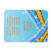 青い重要な電話番号マグネット マグネット (横)