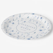 青い野の花の小さな結婚花の紙プレート ペーパープレート (アングル)