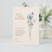 青い野の花の結婚式の愛と感謝 サンキューカード (スタンド正面)