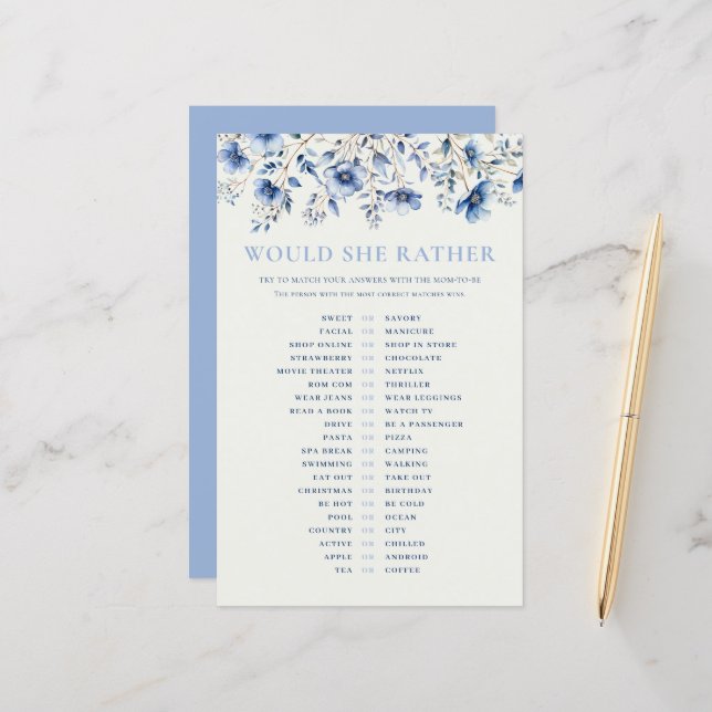 青い野の花は、むしろ赤ん坊のシャワーのゲームだろう (正面/裏面インサイチュ)