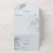 青い野の花(青淡い色の) オールインワン招待状 (外側)