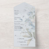 青い野の花(青淡い色の) オールインワン招待状 (内側)