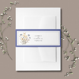 青い野エレガント花フォーマル結婚の 招待状ベリーバンド