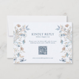 青い野エレガント花 出欠カード