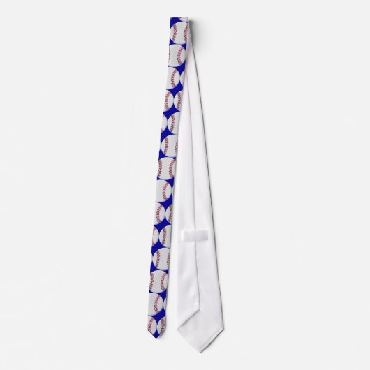 青い野球のタイ ネクタイ (裏面)