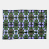 青い野生のチコリの花のパターン キッチンタオル (横)