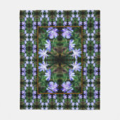 青い野生のチコリの花のパターン フリースブランケット (正面)