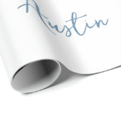 青い野生の花のウェディング/シャワーのお祝い ラッピングペーパー (ロールコーナー)