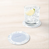 青い野生の花のブライダルシャワーの招待状 ラウンドペーパーコースター (インサイチュ)