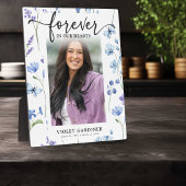 青い野生の花の写真 永遠に私たちの心の中に フォトプラーク