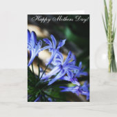青い野生の花の母の日カード カード (正面)