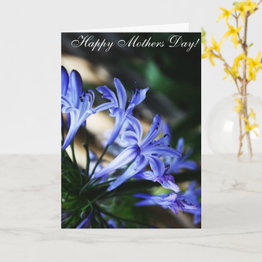 青い野生の花の母の日カード カード (黄色い花)