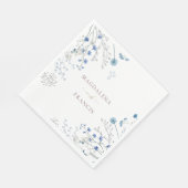 青い野生の花の結婚式 スタンダードランチョンナプキン (角)