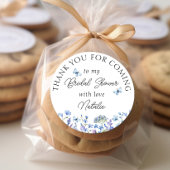 青い野生の花の花束　ご来場ありがとうございました ラウンドシール