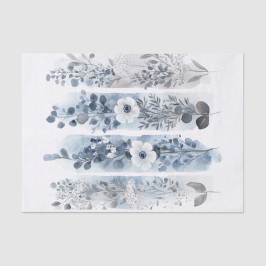 青い野生の花の陰が切り離される 薄葉紙 (正面)