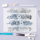 青い野生の花の陰が切り離される 薄葉紙 (クラフト)